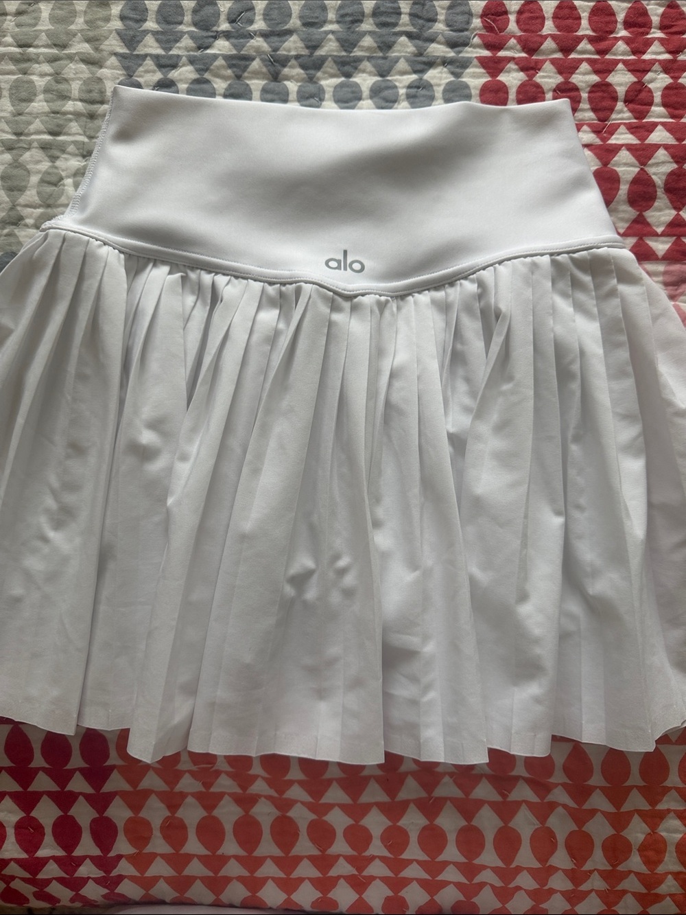 ALO Grand Slam Tennis White Pleated  Skirt